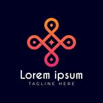 抽象几何四叶草风格标志