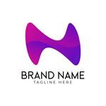 抽象H形品牌标志设计