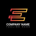 简约渐变字母E标志设计