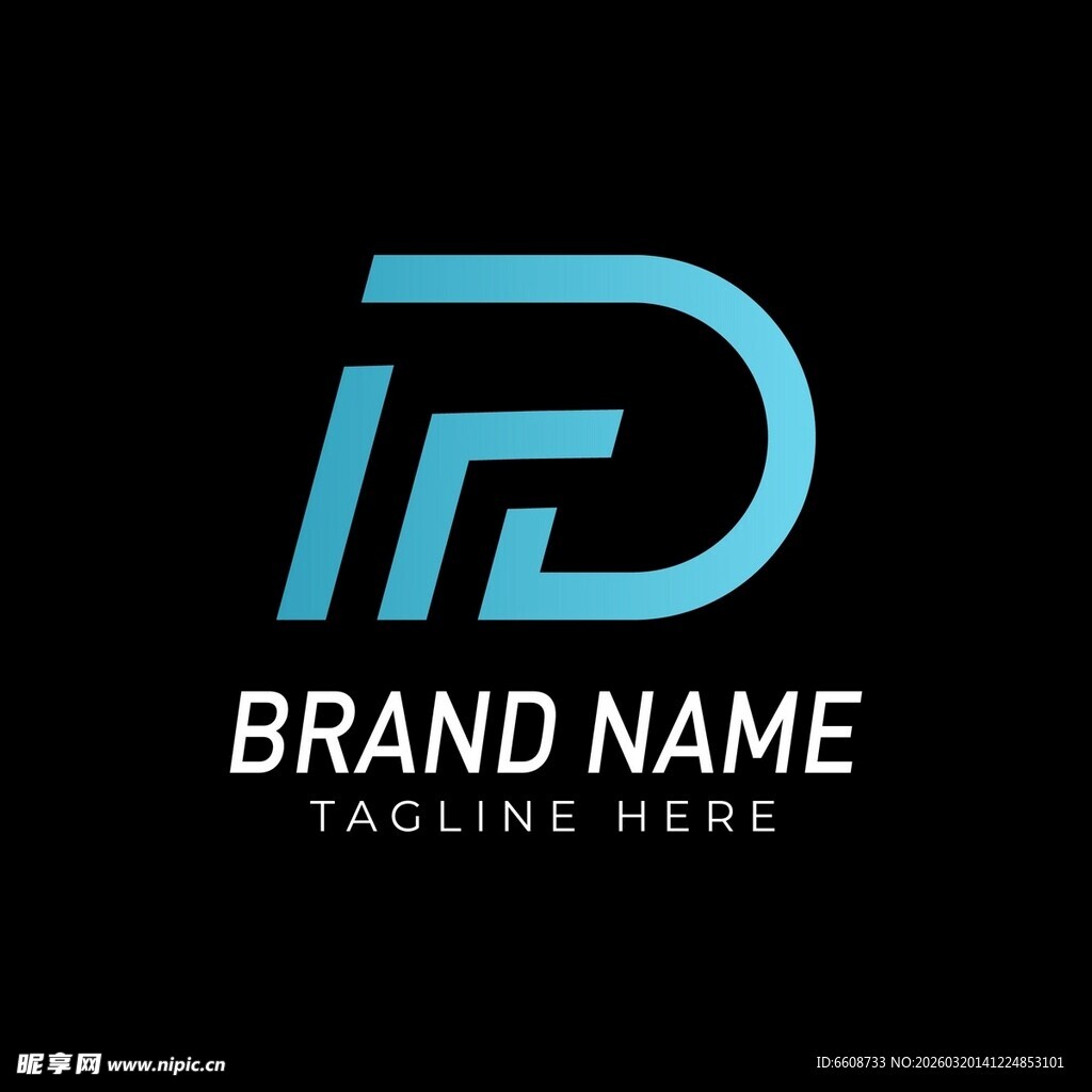 简约蓝色字母品牌标识