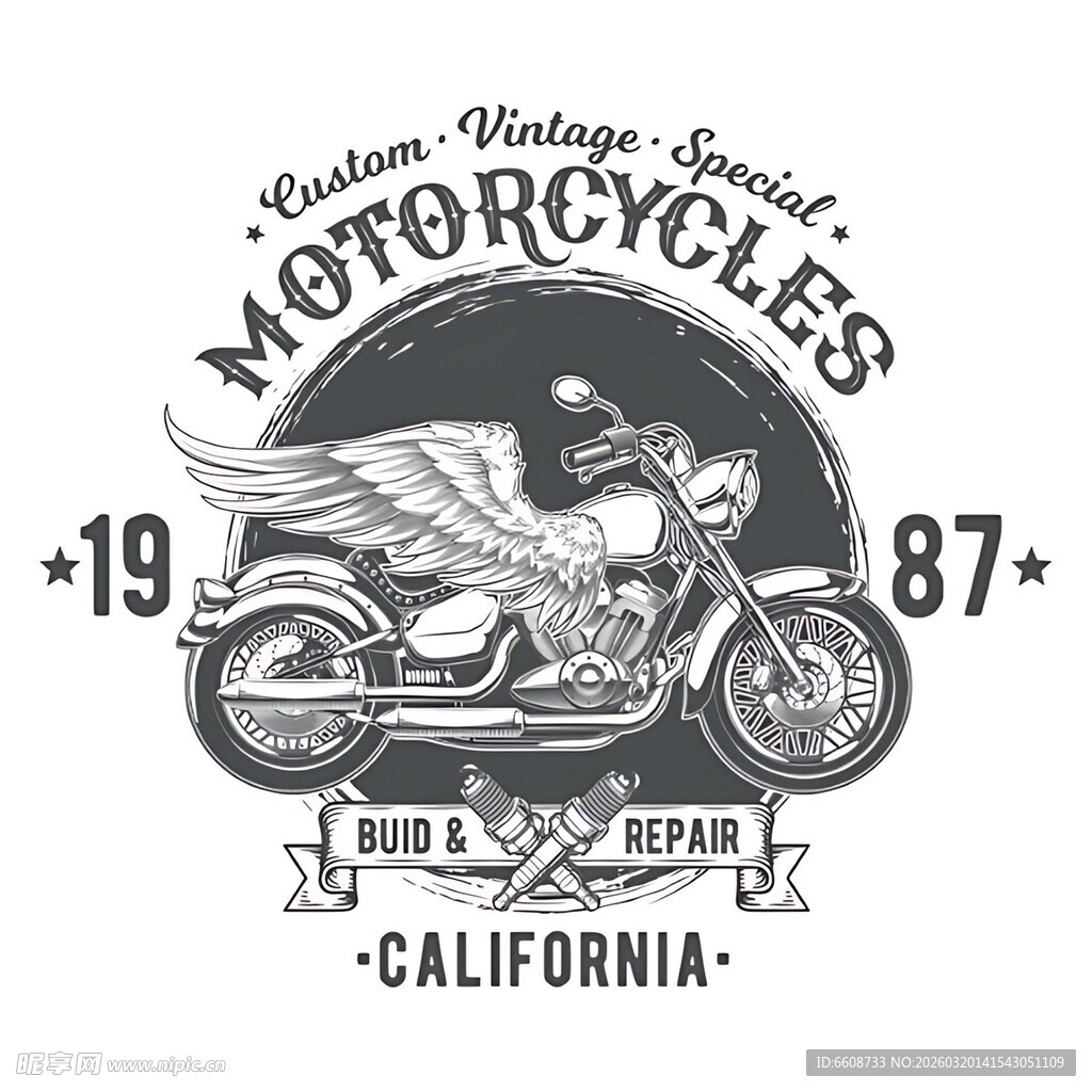 复古摩托车标志设计