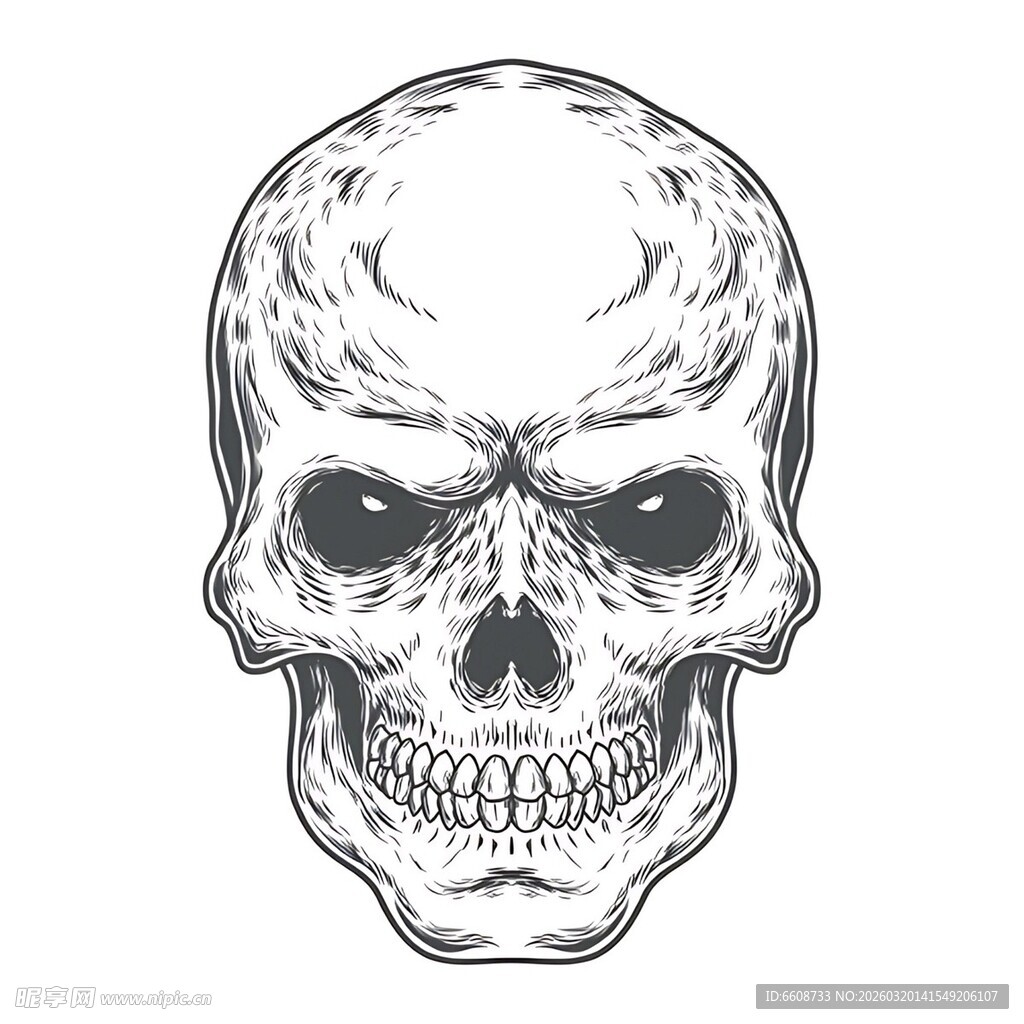 手绘骷髅头图案