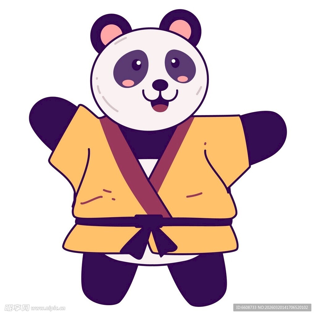 穿和服的可爱熊猫
