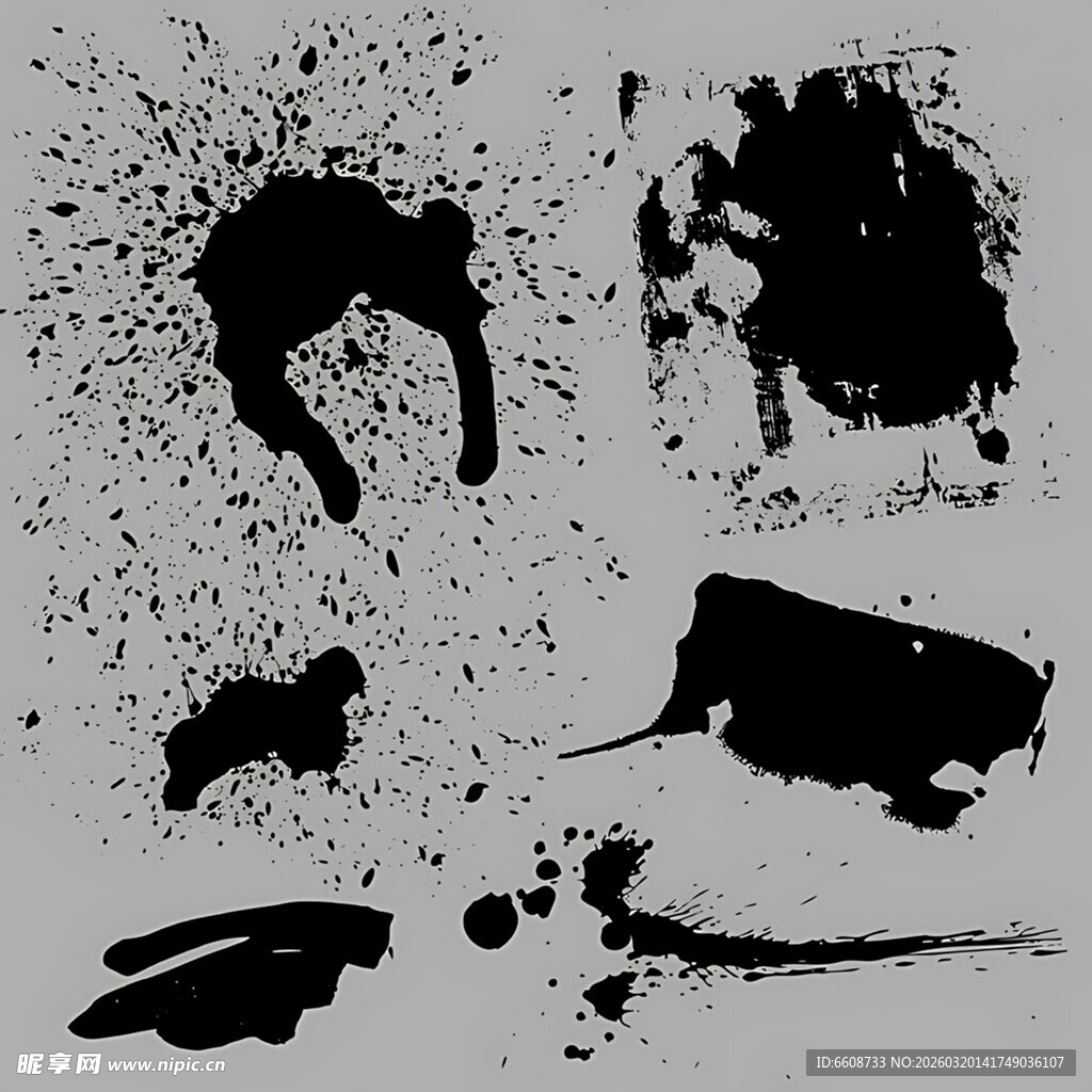 墨痕笔触艺术素材