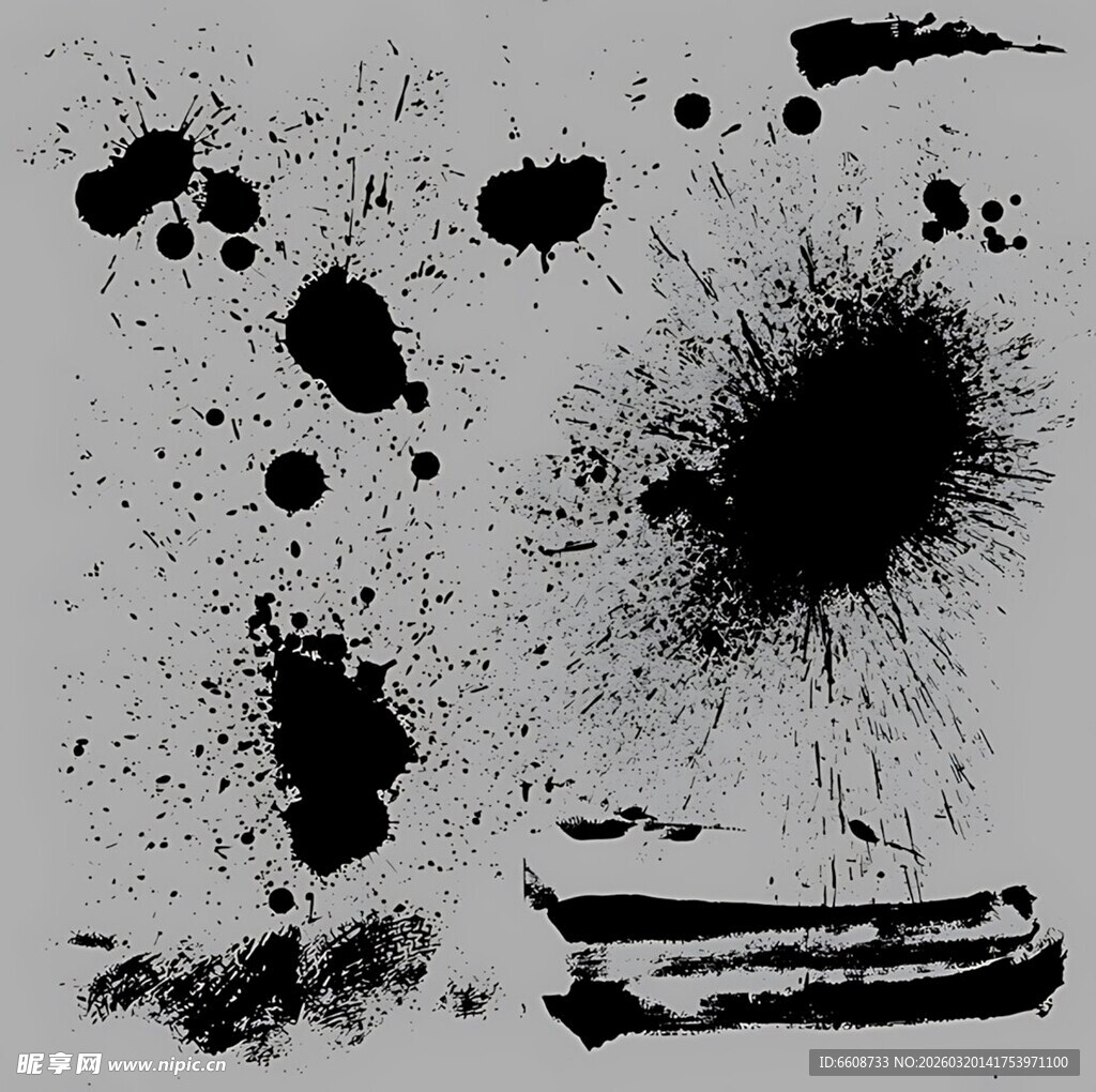 抽象墨点艺术图案