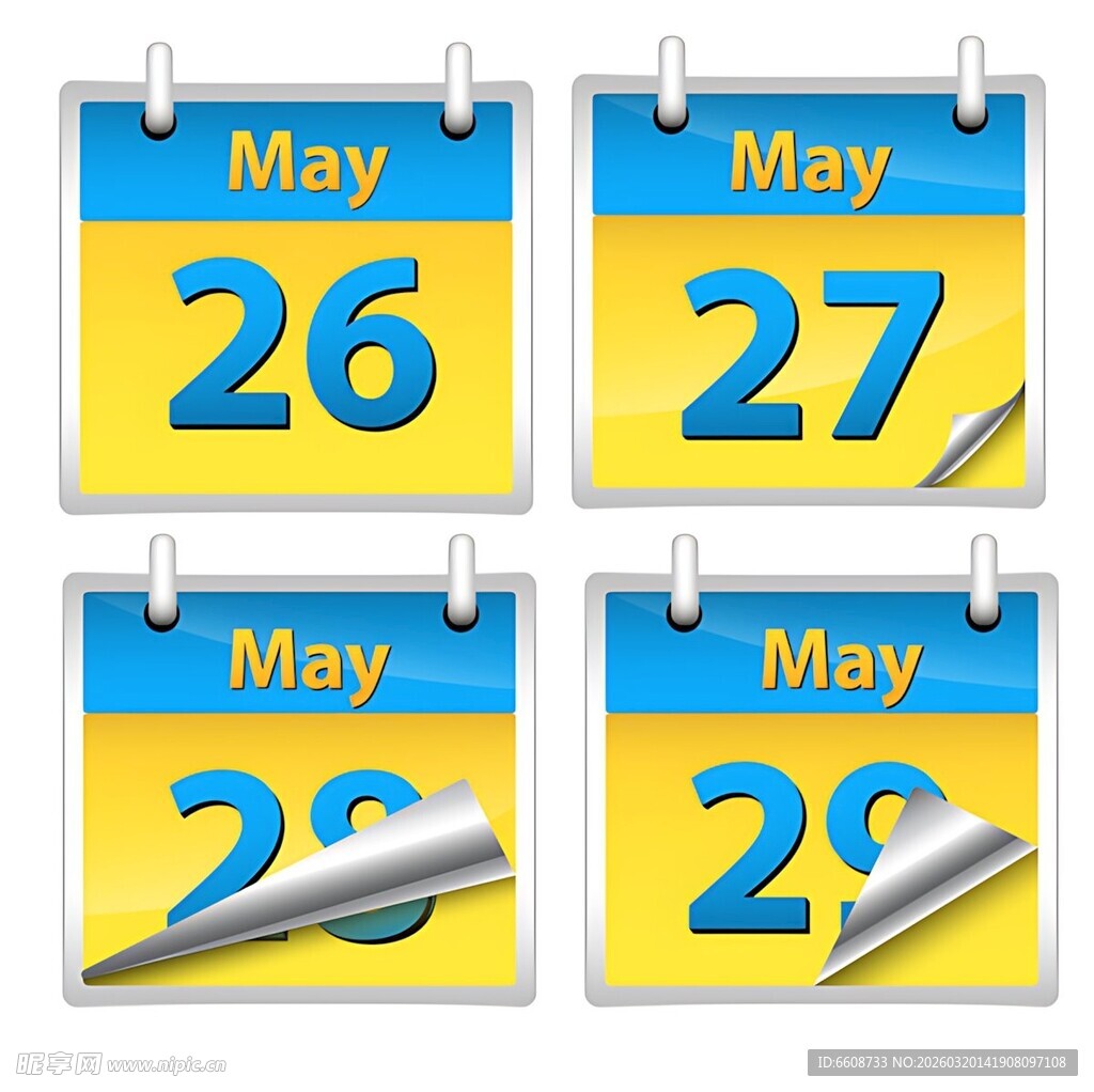 五月日历页展示