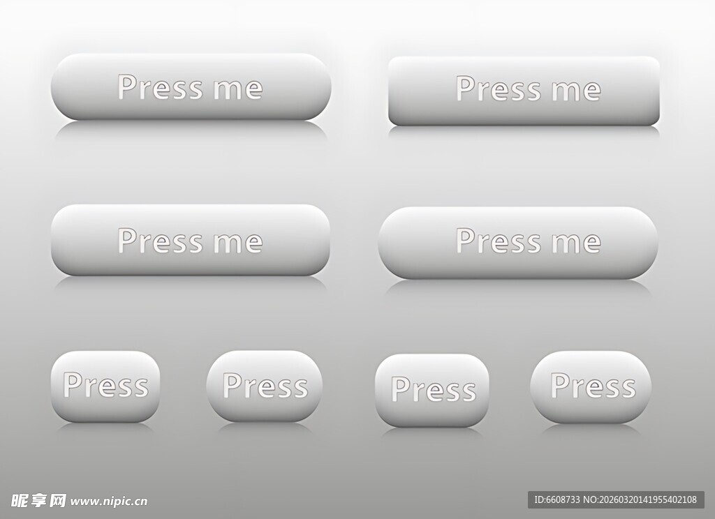 白色立体网页按钮样式