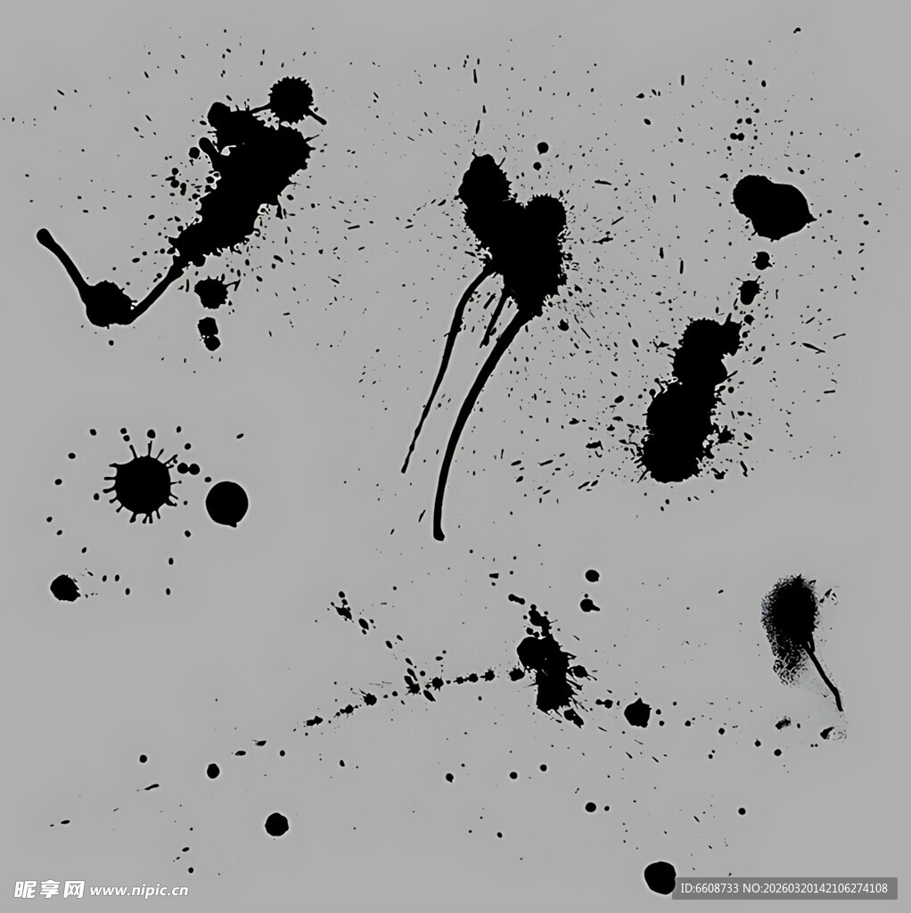黑色墨点泼墨艺术背景