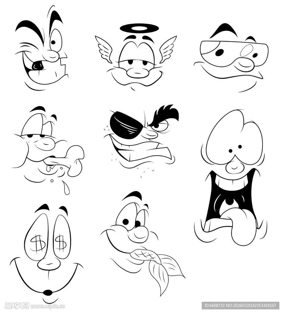 经典卡通角色表情集合