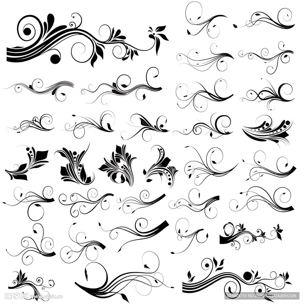 精美黑白装饰花纹图案集