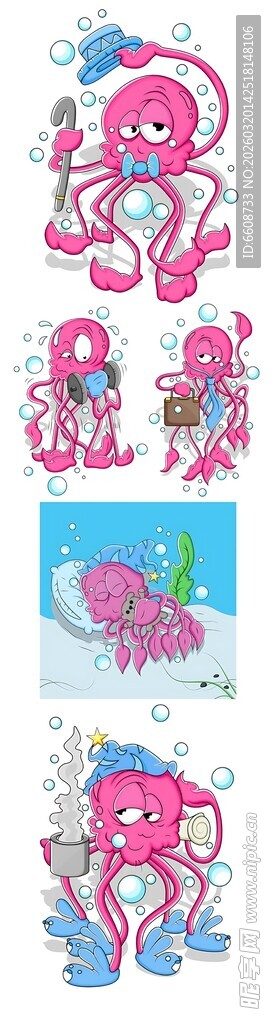 可爱卡通动物插画图案