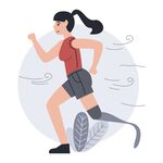 假肢女孩奋力奔跑