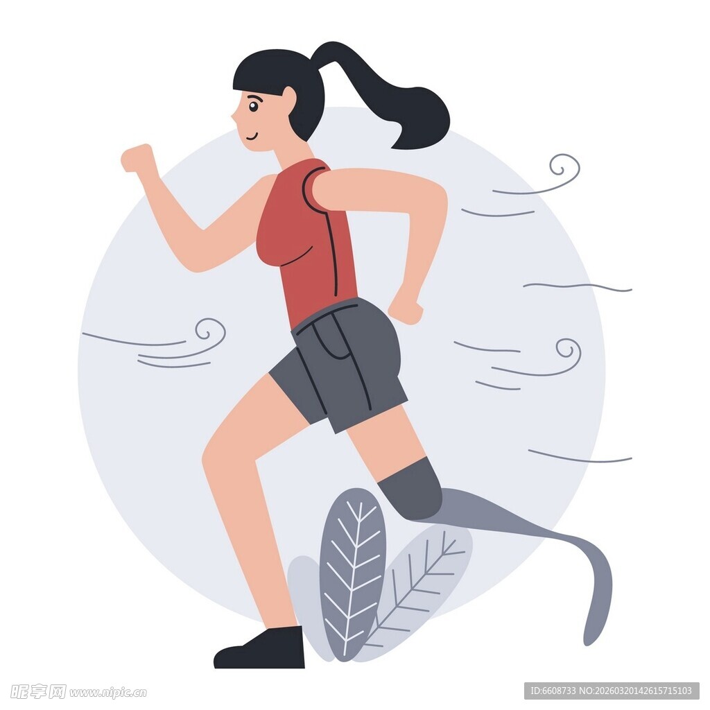 假肢女孩奋力奔跑