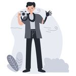 魔术师手持道具表演