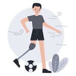 独腿青年踢足球的励志瞬间