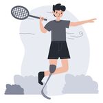 独腿少年挥拍展现运动风采