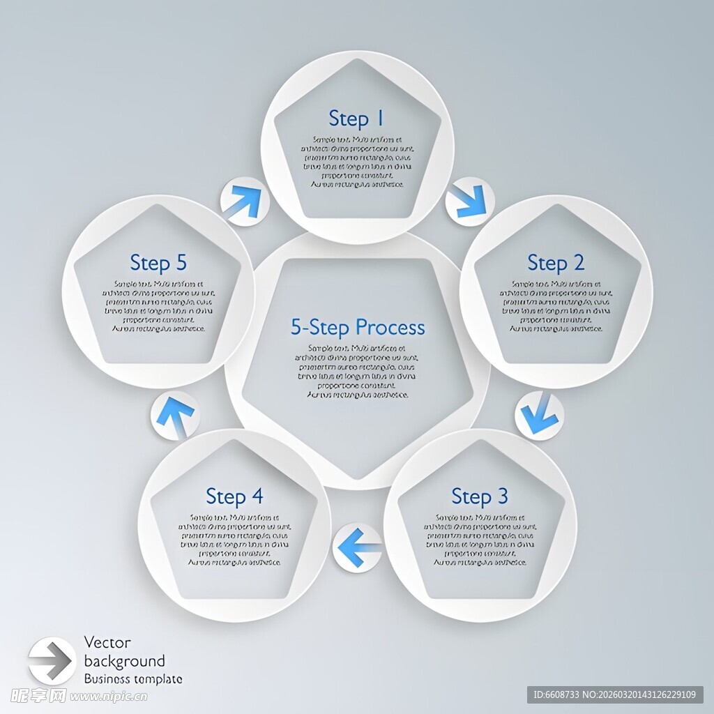 六边形循环步骤图表