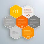 六边形信息图表模板