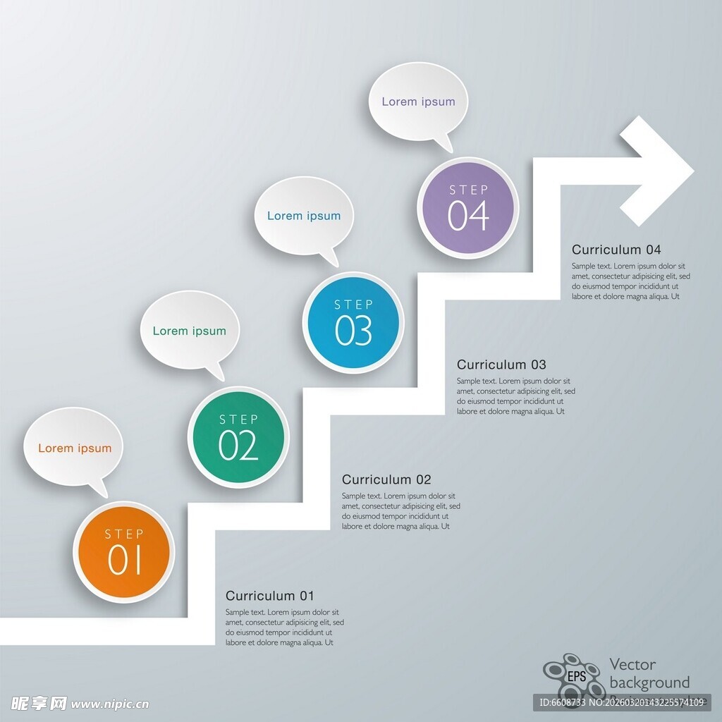 阶梯式信息图表