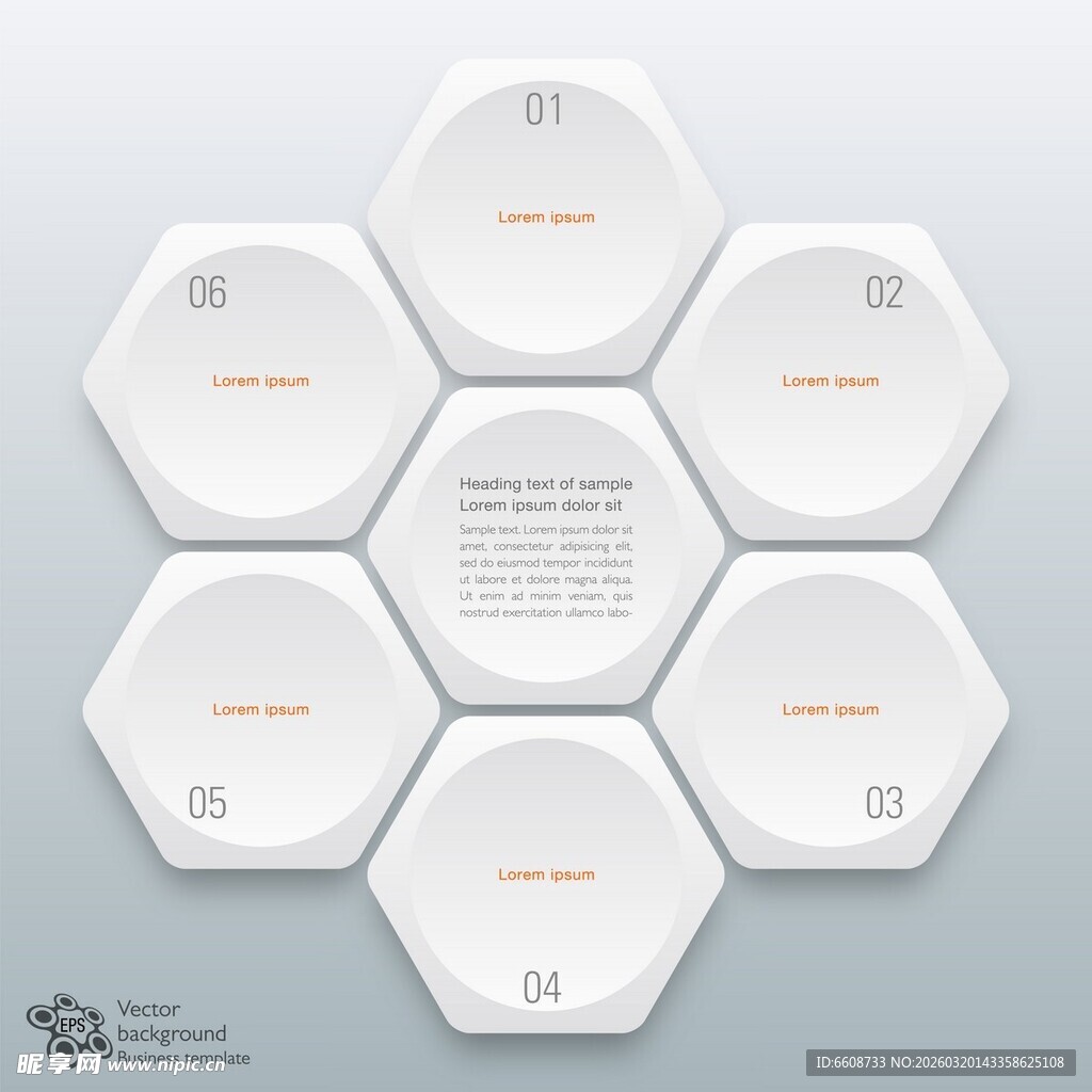 六边形信息图表模板