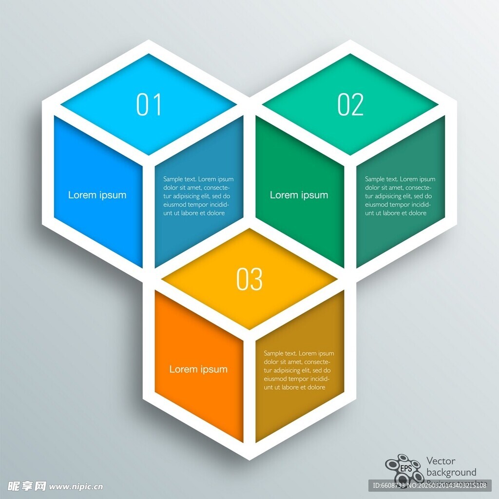 多彩六边形信息图表