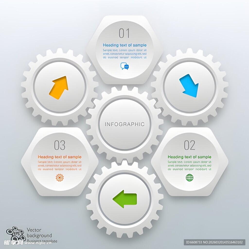 齿轮状信息图表选项展示