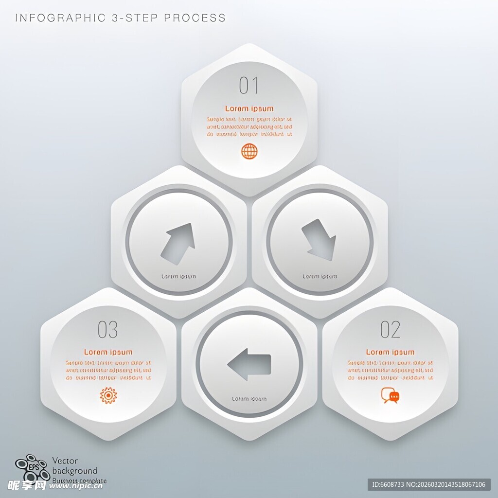六边形信息图表模板