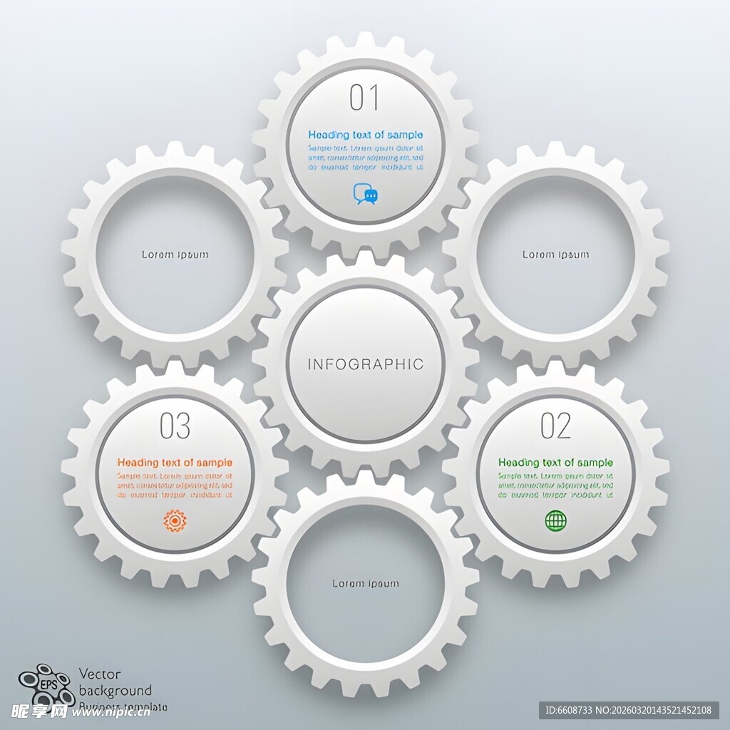 齿轮状图表展示不同信息