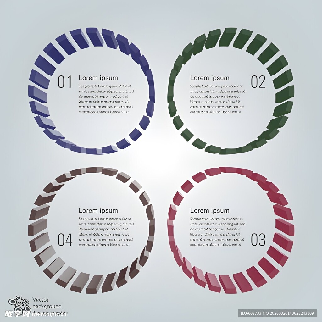 多彩圆形文本框设计模板