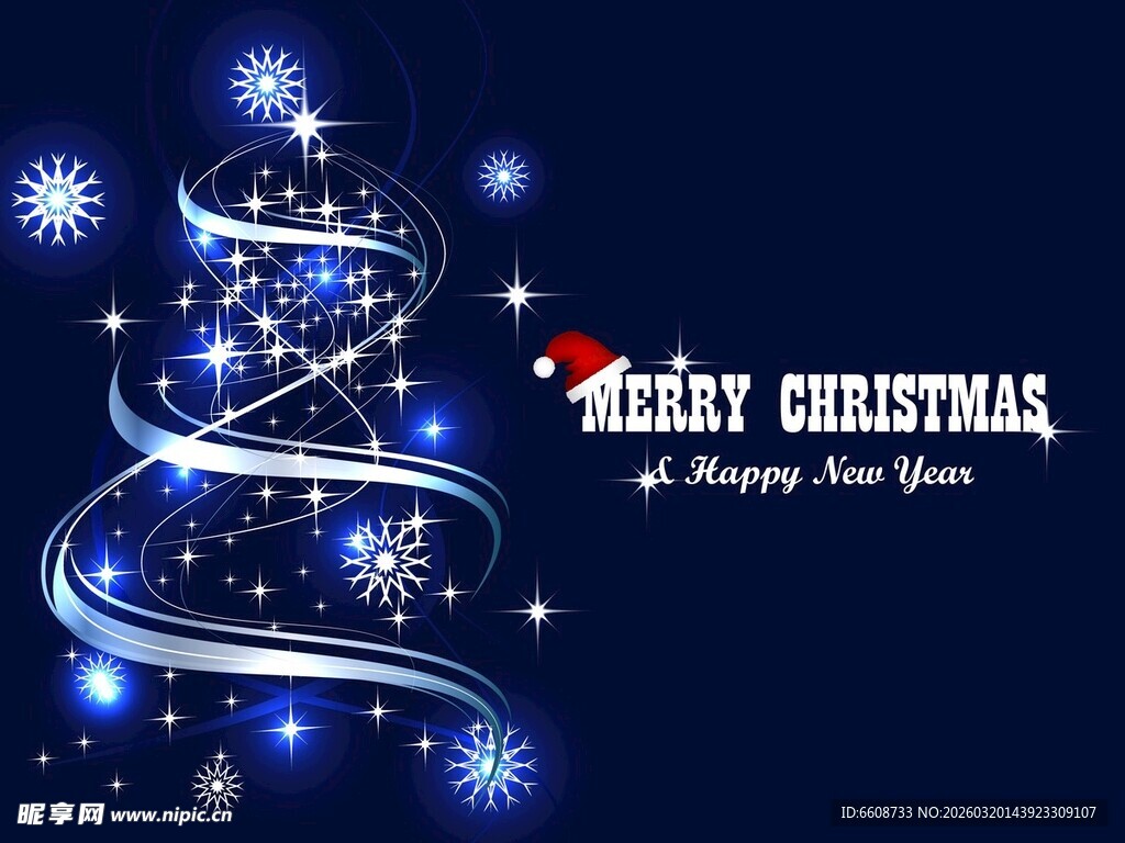 圣诞主题螺旋雪花装饰图