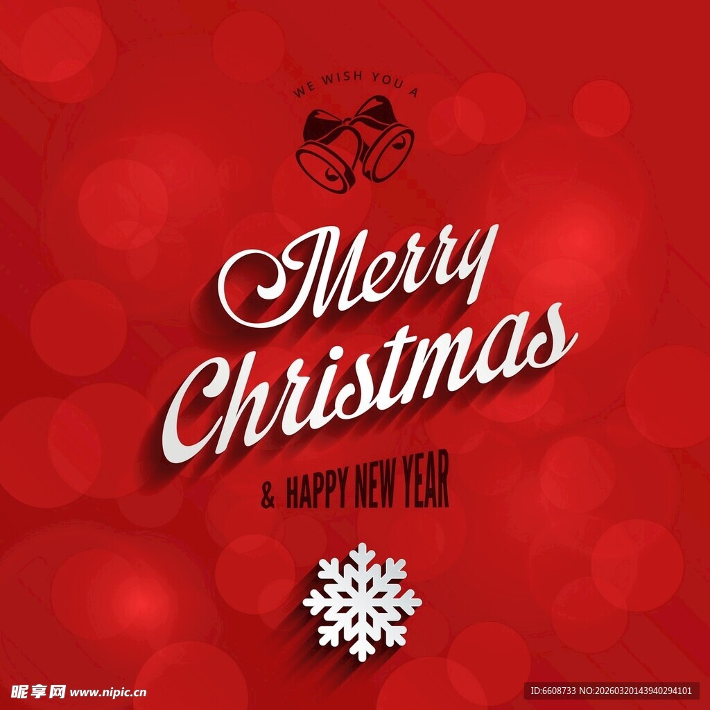 红色圣诞快乐节日背景图