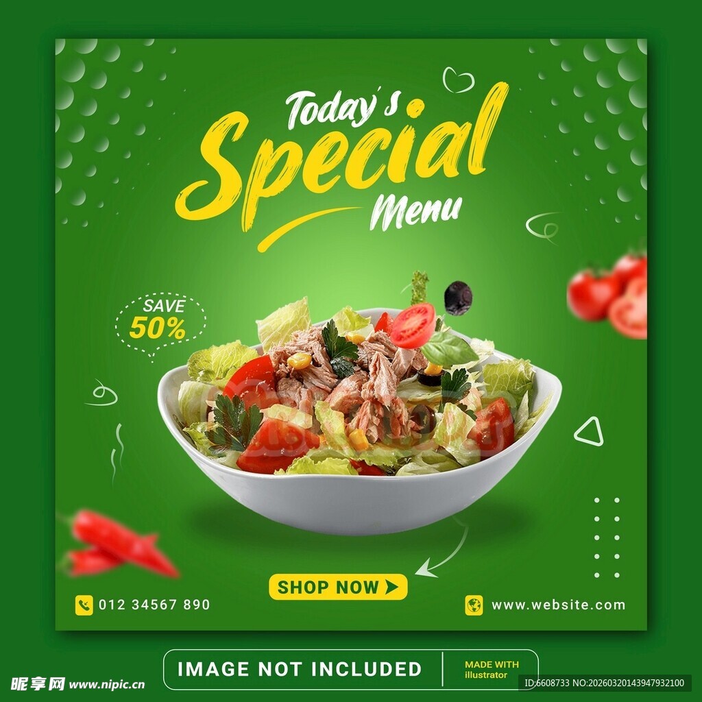 今日特色沙拉套餐海报
