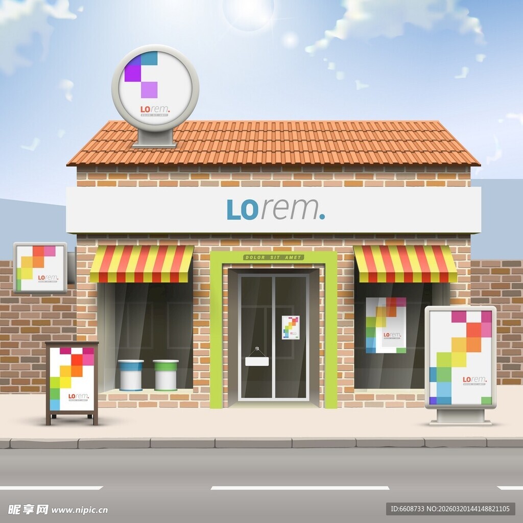 街边便利店外观效果图