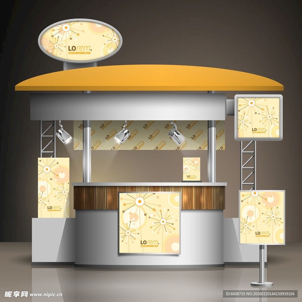 时尚现代的展览展示柜台