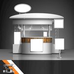 现代简约弧形展台设计