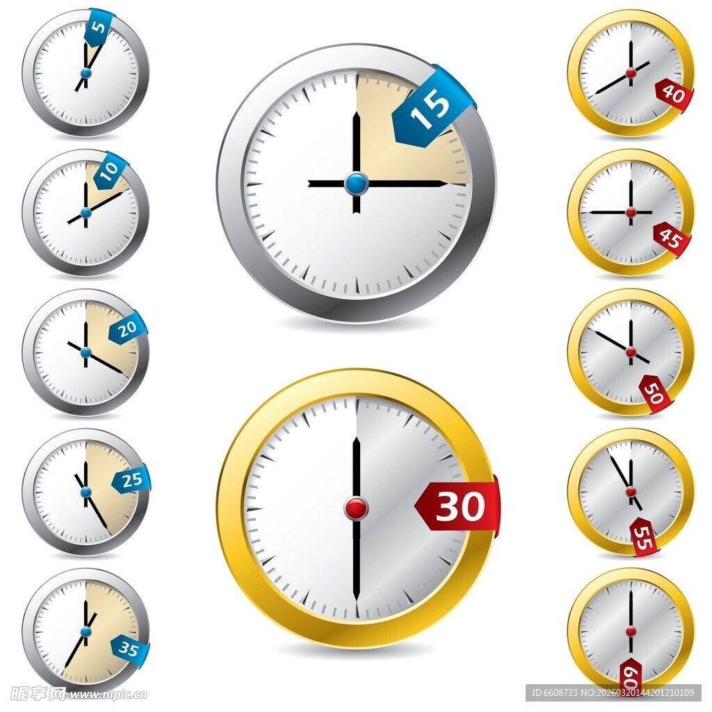 多样时钟图标集合
