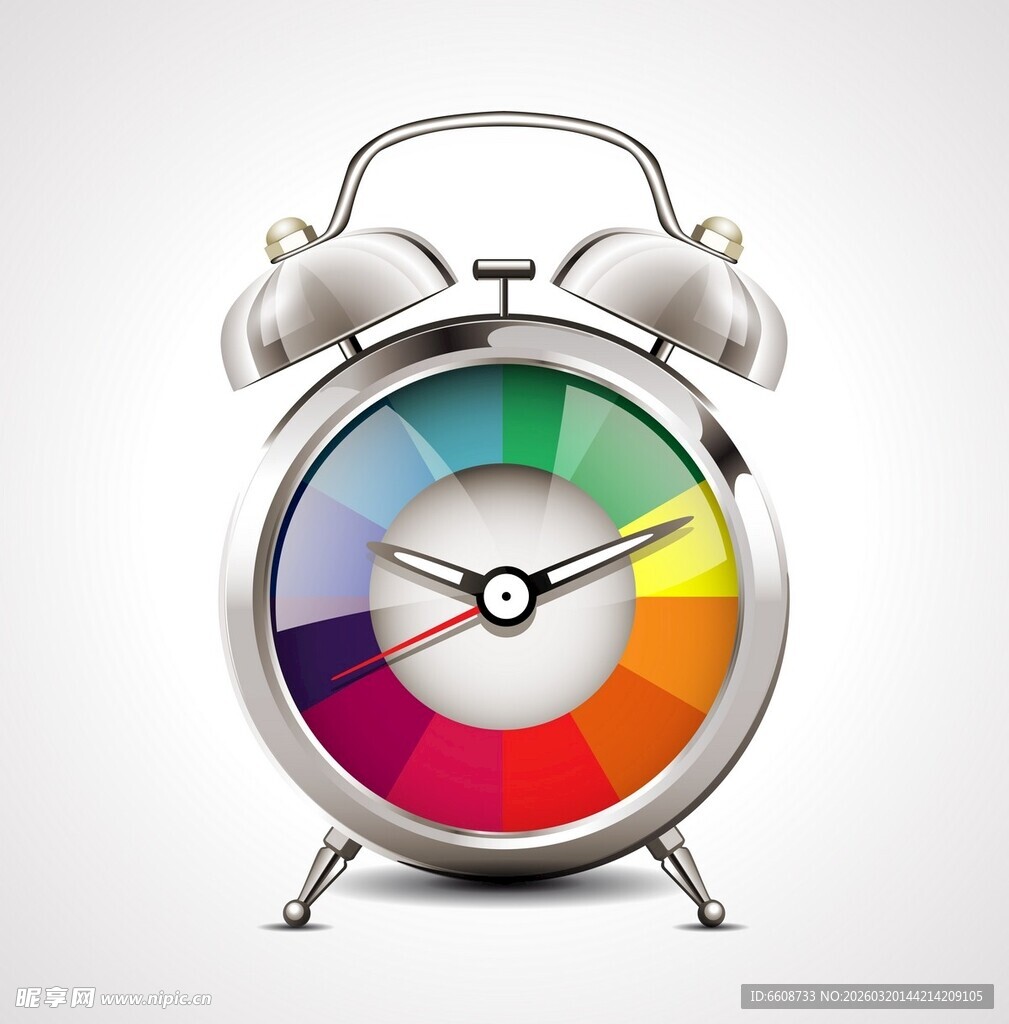 多彩表盘的复古闹钟
