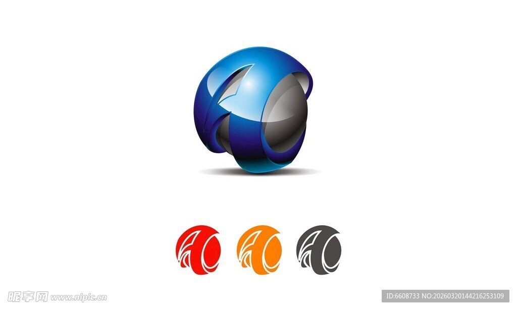 多彩球体图标展示