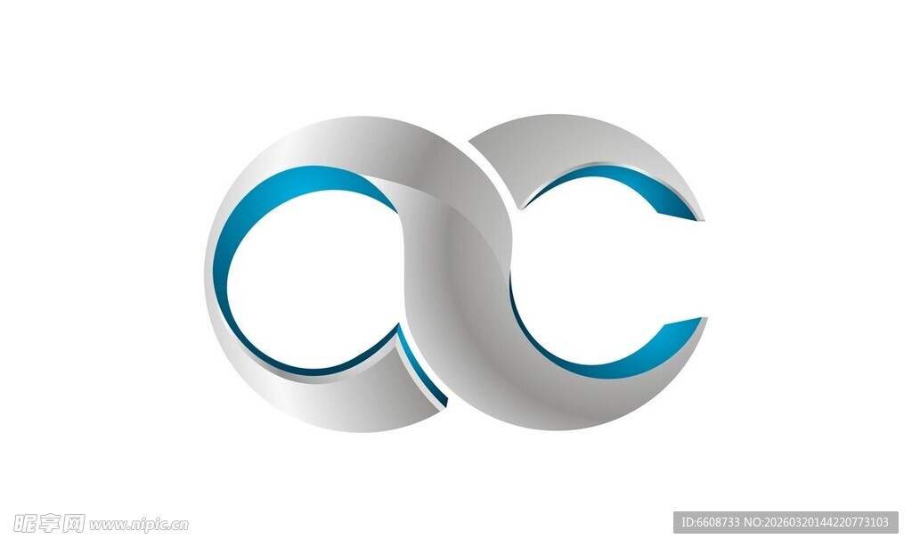 双环相连抽象标志设计