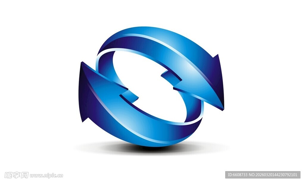 蓝色循环箭头图标