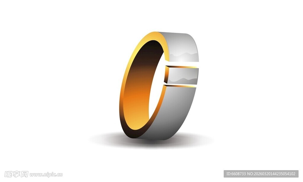 金属质感字母G标志设计