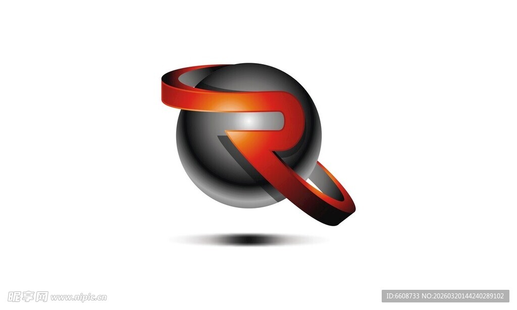 动感字母R标志设计