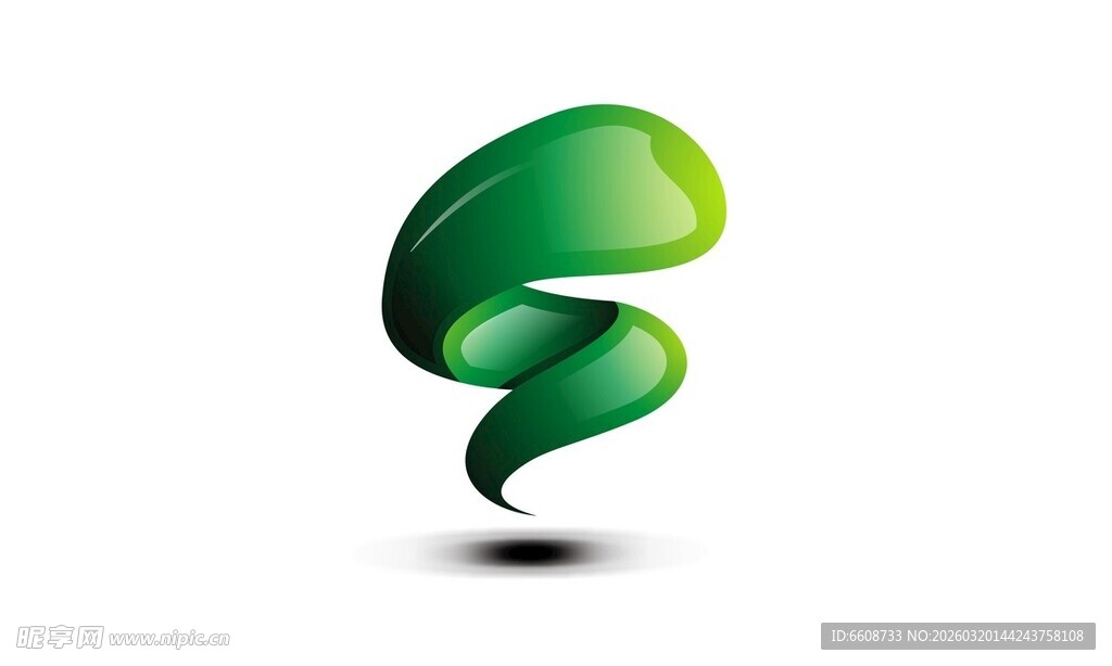 绿色螺旋状创意标志设计