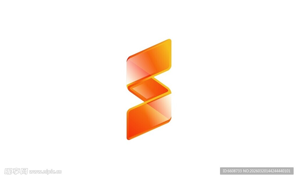 橙色立体几何形状图标
