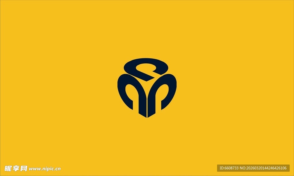 黄色背景上的黑色标志图案