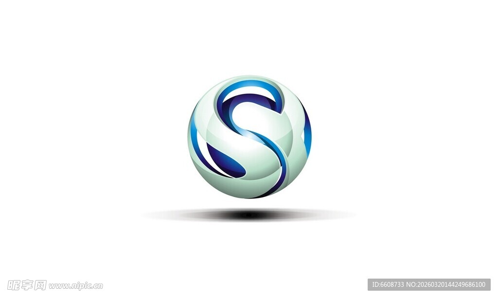 抽象球形S标志设计