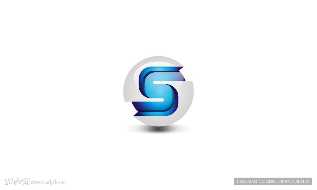 蓝色S字母标志设计