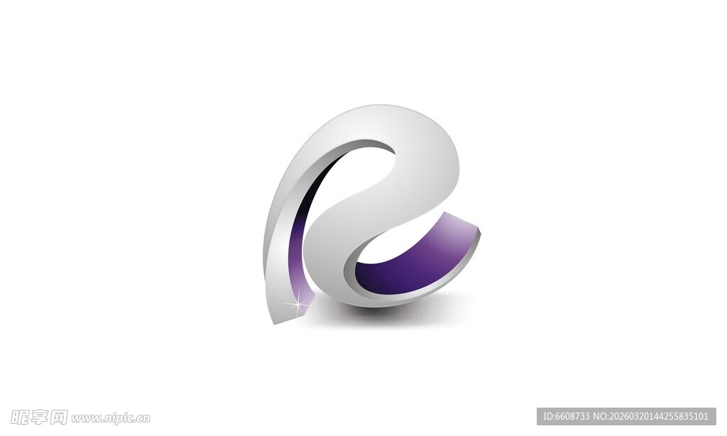 紫色渐变立体字母R图标