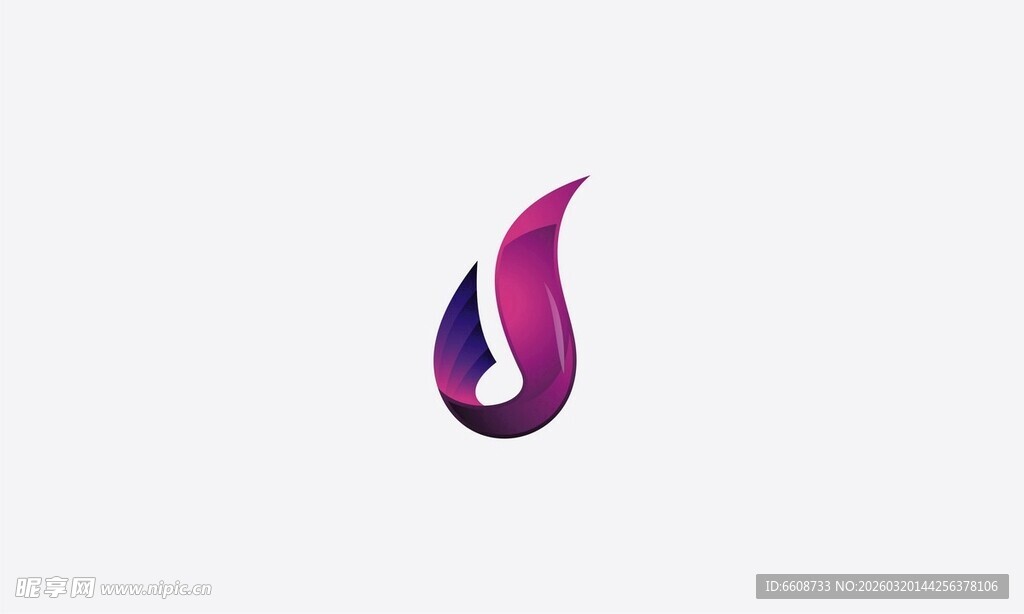 火焰形状抽象标志设计