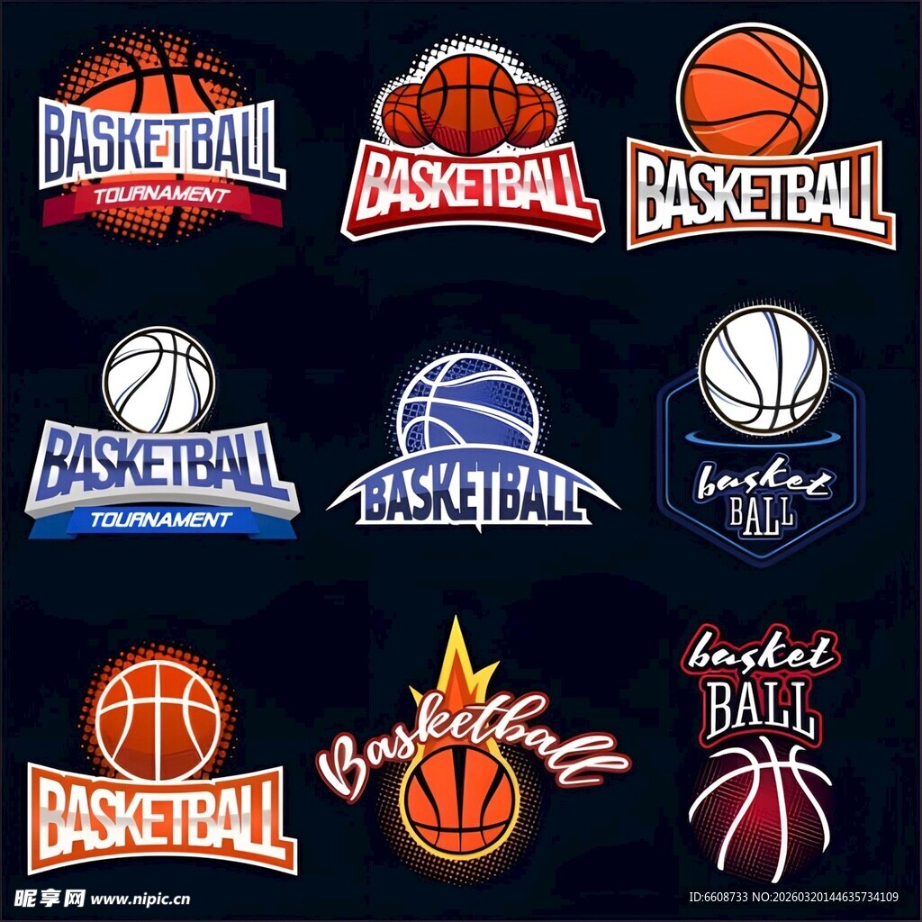 多样篮球标志设计
